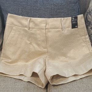 Metallic gold and cream dress shorts